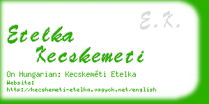 etelka kecskemeti business card